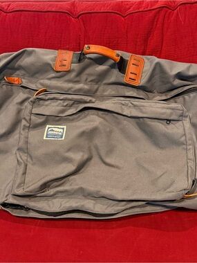 Serratus Gray Travel/Hiking Bag with Brown Leather Accents